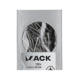 Mack 1020245 - spaanplaatschroef vz kop inox a2 100 st 5,0 x 50 mm | 2 stuks