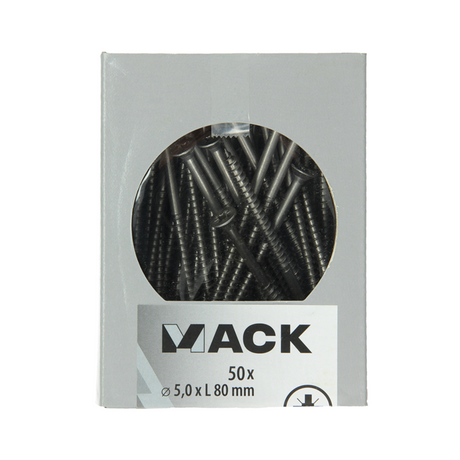 Mack 1020248 - spaanplaatschroef vz kop inox a2 50 st 5,0 x 80 mm | 2 stuks