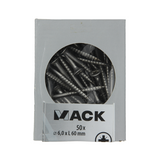 Mack 1020250 - spaanplaatschroef vz kop inox a2 50 st 6,0 x 60 mm | 2 stuks