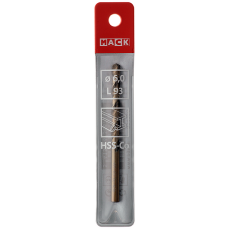 Mack 1018428 - metaalboor hss co5% din 338 ø 6,0 x 93 mm | 5 stuks