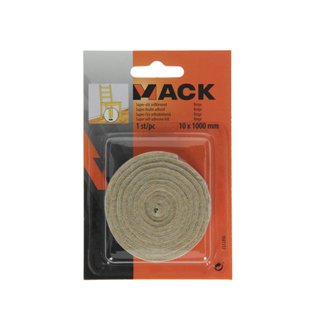 Mack 1047717 - super-vilt zelfklevend beige 10 x 1000 mm 1 st pc | 12 stuks