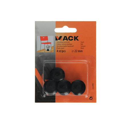 Mack 1047737 - insteekdop kunstsstof zwart ø 22 mm 4 st pcs | 6 stuks