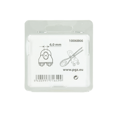 Mack 1006866 - 4 staaldraadklemmen crosby verzinkt 6mm bl | 5 stuks