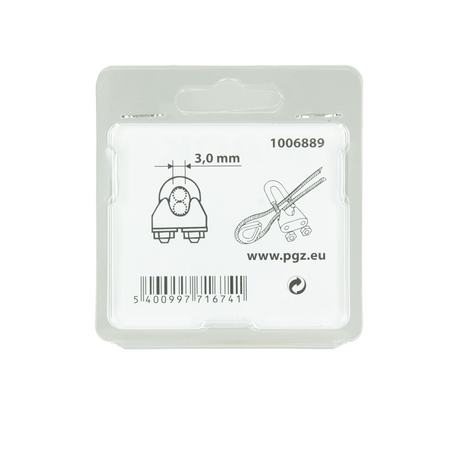 Mack 1006889 - 4 staaldraadklemmen crosby inox 3mm bl | 5 stuks