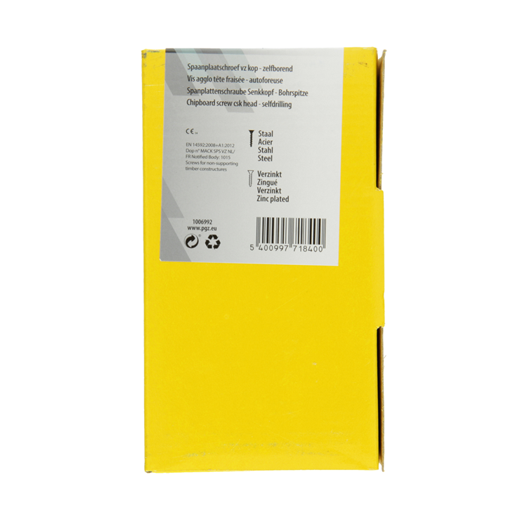 Mack 1006992 - spaanplschrf. vzkop-zelfb geelverzinkt 50st 6 x 130mm | 3 stuks