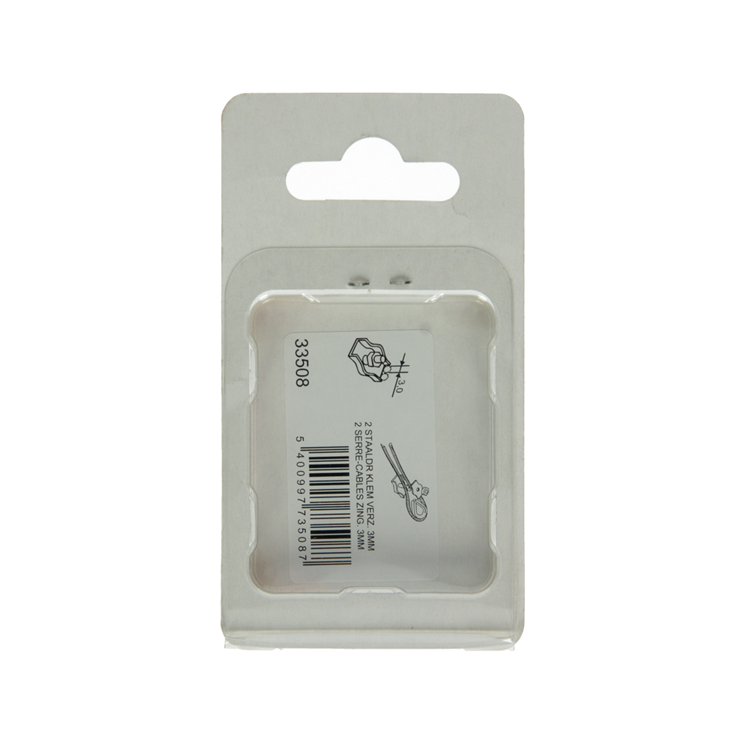 Mack 1008478 - 2 staaldraadklemmen 3mm simplex verzinkt | 10 stuks