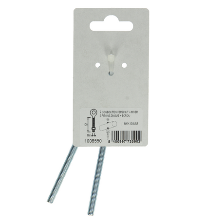 Mack 1008550 - 2 oogbouten + moer m6 x 100mm verzinkt | 10 stuks