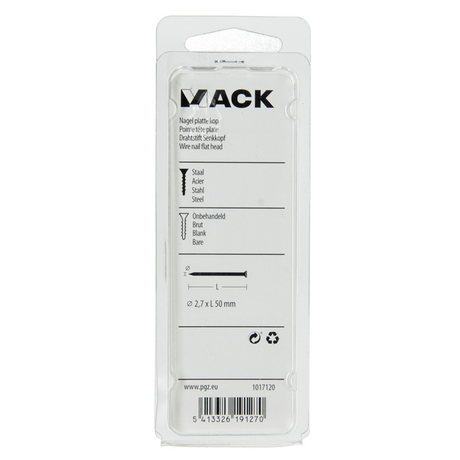 Mack 1017120 - nagel platte kop 100 gr 2,7 x 50 mm | 5 stuks