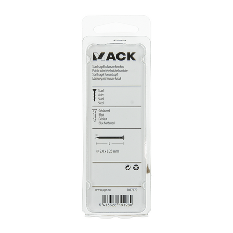 Mack 1017179 - staalnagel bvk staal geblauwd 40 gr 2,0 x 25 mm | 10 stuks