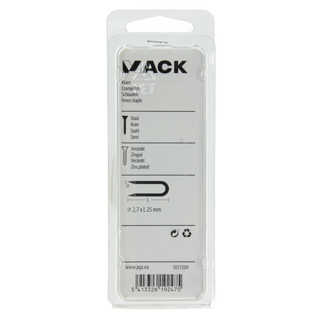 Mack 1017209 - kram staal verzinkt 90 gr 2,7 x 25 mm | 5 stuks