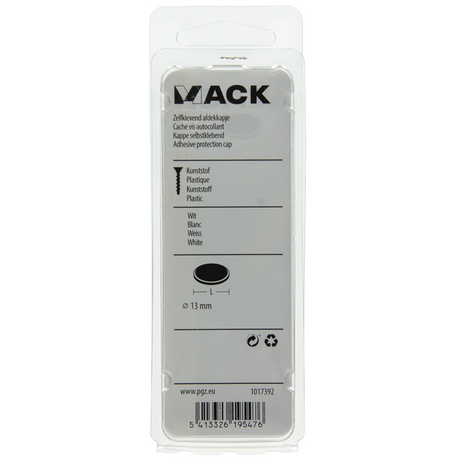 Mack 1017392 - zelfklevend afdekkapje kunstst.wit 96st 13 mm | 10 stuks