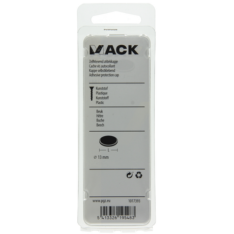 Mack 1017393 - zelfklevend afdekkapje kunst.beuk 96st 13 mm | 10 stuks