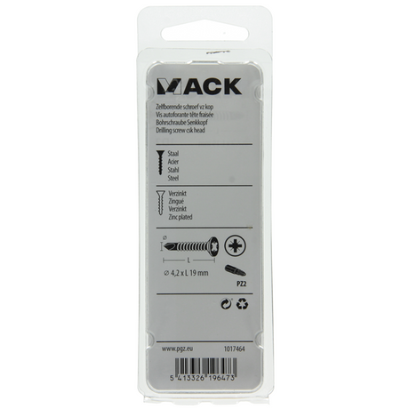 Mack 1017464 - zelfborende schroef vz kop verz. 26 st 4,2 x 19 mm | 10 stuks