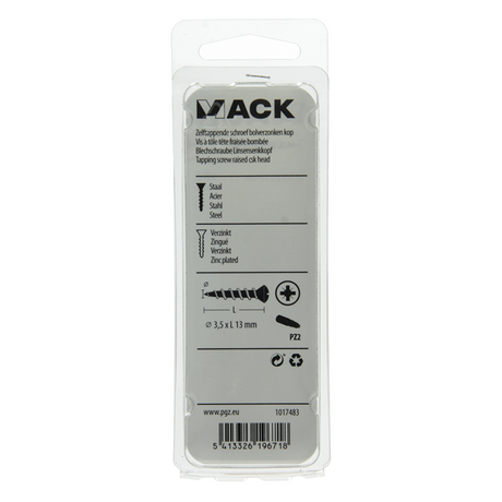 Mack 1017483 - zelftappende schroef bvk verz.30 st 3,5 x 13 mm | 10 stuks