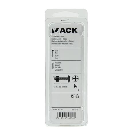 Mack 1017548 - kachelbout + moer staal verzinkt 10 st m5 x 40 mm | 5 stuks
