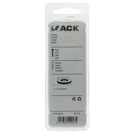 Mack 1017720 - sluitring staal verzinkt 6 st 17 x 30 mm | 10 stuks