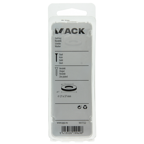 Mack 1017722 - sluitring staal verzinkt 4 st 21 x 37 mm | 10 stuks