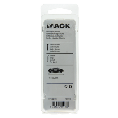 Mack 1019690 - dichtingsring bitumen verzinkt6 st 8 x 30 mm | 10 stuks