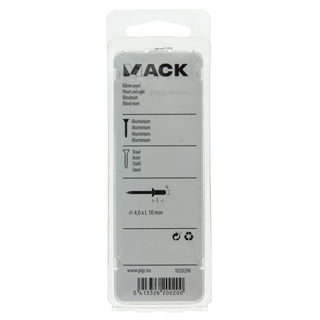 Mack 1020298 - 33 blindnieten alu 4,0x10mm | 5 stuks