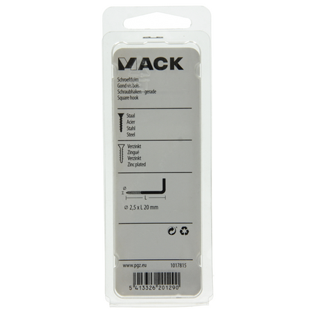 Mack 1017815 - schroefduim staal verzinkt 20 st 2,5 x 20 mm | 10 stuks