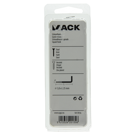 Mack 1017816 - schroefduim staal verzinkt 18st 3,0 x 25 mm | 10 stuks