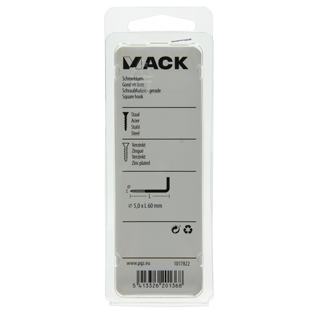 Mack 1017822 - schroefduim staal verzinkt 4st 5,0 x 60 mm | 10 stuks