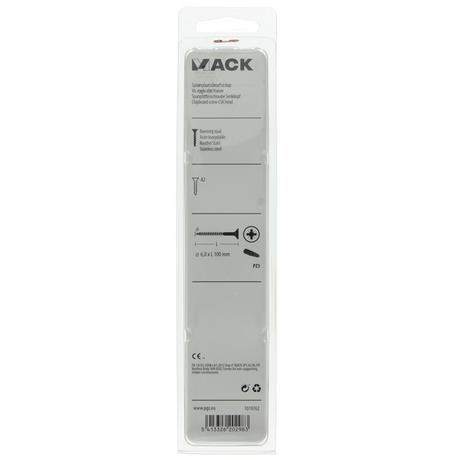 Mack 1019762 - spaanplaatschroef vz kop rvs 4 st 6,0 x 100mm | 5 stuks