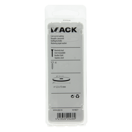 Mack 1019877 - carrosserie sluitring inox a2 10 st 5,3x15 | 10 stuks