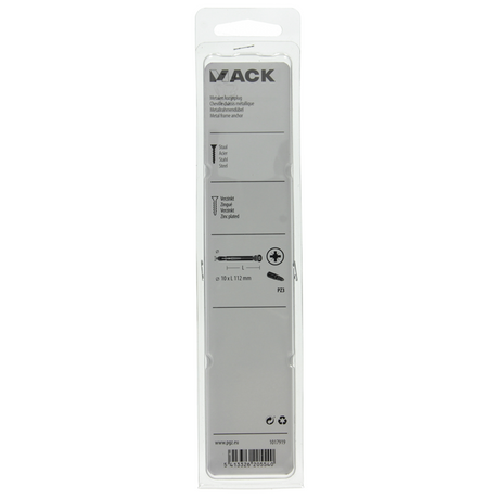 Mack 1017919 - metalen kozijnplug staal verzinkt 4 st 10 x 112 mm | 5 stuks