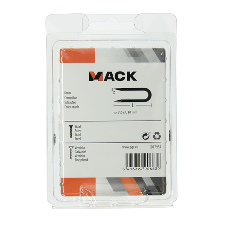 Mack 1017954 - kram staal verzinkt 250 gr 3,0 x 30 mm | 5 stuks
