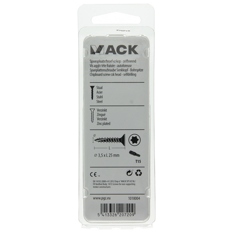 Mack 1018004 - spaanplschr.vzkop-zelfb. geelverz. 85 st 3,5 x 25 mm | 5 stuks