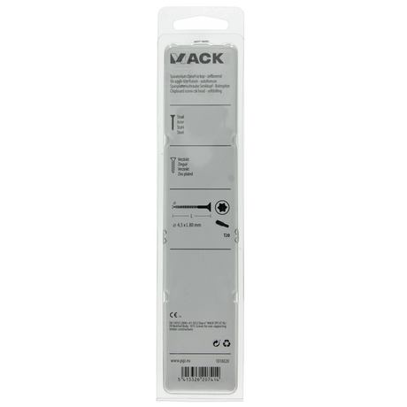 Mack 1018020 - spaanplschr.vzkop-zelfb. geelverz. 20 st 4,5 x 80 mm | 5 stuks