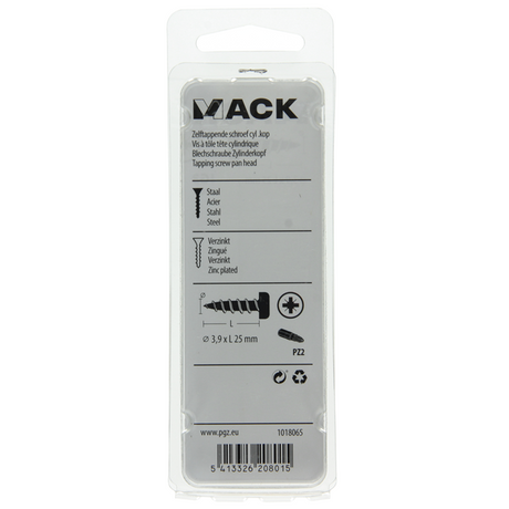Mack 1018065 - zelftappende schroef cylkop verz. 48 st 3,9 x 25 mm | 5 stuks