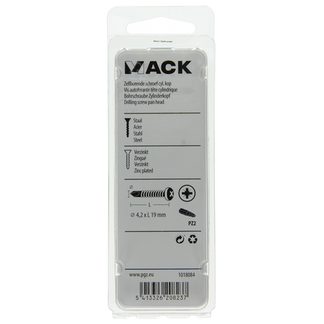 Mack 1018084 - zelfborende schroef cylkop verz. 80st 4,2 x 19 mm | 5 stuks