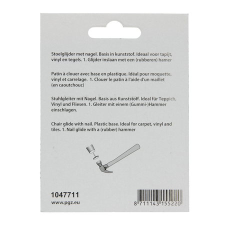 Mack 1047711 - stoelglijder nagel kunststof bruin ø 19 mm 12 st pcs | 6 stuks