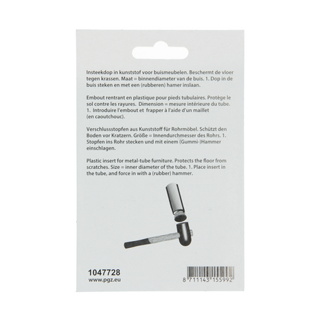 Mack 1047728 - insteekdop kunstsstof zwart 20 x 20 mm 4 st pcs | 6 stuks