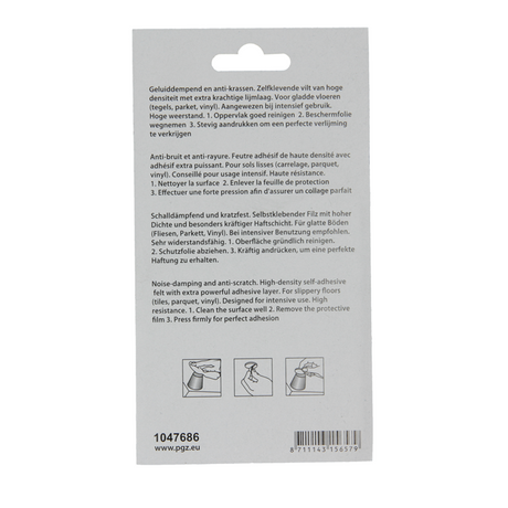 Mack 1047686 - super-vilt zelfklevend beige 34 x 34 mm 8 st pcs | 12 stuks