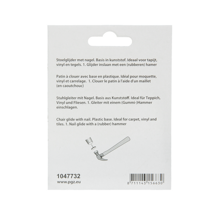 Mack 1047732 - stoelglijder met nagel vilt bruin ø 25 mm 4 st pcs | 6 stuks