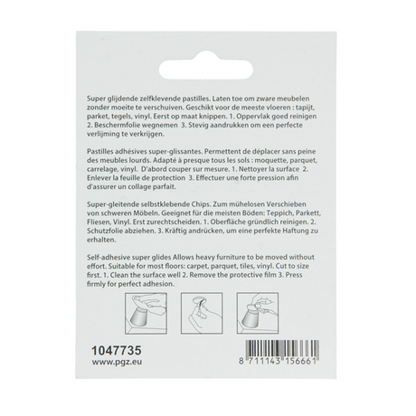 Mack 1047735 - super glijpastille zelfklevendgrijs 25 x 25 mm 4 st pcs | 12 stuks