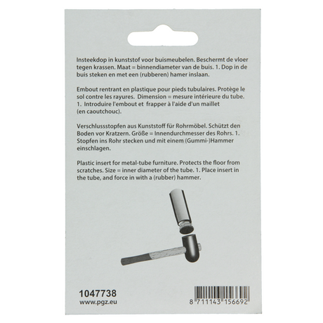 Mack 1047738 - insteekdop kunstsstof zwart 25 x 25 mm 4 st pcs | 6 stuks