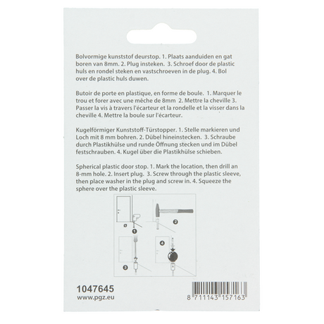 Mack 1047645 - deurbol met plug grijs ø 35 mm 1 st pc | 6 stuks