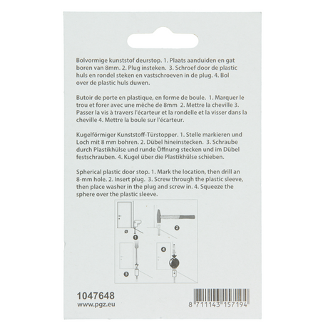 Mack 1047648 - deurbol met plug wit ø 35 mm 1 st pc | 6 stuks