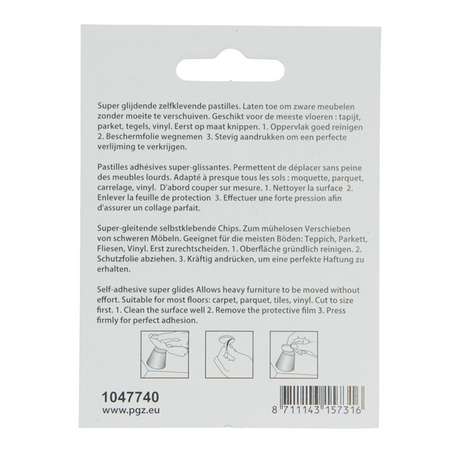 Mack 1047740 - super glijpastille zelfklevendgrijs 25 x 35 mm 4 st pcs | 12 stuks