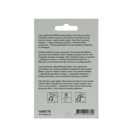 Mack 1048778 - super glijpastille zelfklevendbruin ø 50 mm 4 st pcs | 12 stuks