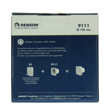 Renson 1069250 - mech. ventilator standaard 9111 (dia 100) | 2 stuks