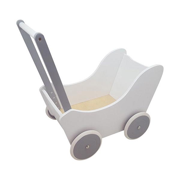 Playwood Poppenwagen Wit Zilver