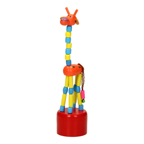 Playwood houten drukpop giraffe gekleurd
