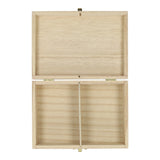 Playwood houten opbergkist kaartenkist met klepdeksel en 2 vakken.