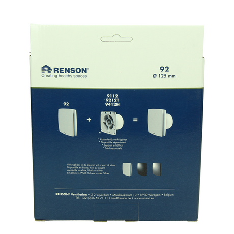 Renson 1069259 - mechanische ventilator cover (9x12-dia 125) 92w (wit) | 2 stuks