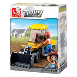 Sluban wheel loader kleine shovel bouwspeelgoed kinderen vanaf 6 jaar – constructiespeelgoed modelbouw – bouwdoos met 91 bouwstenen – m38-b0377b